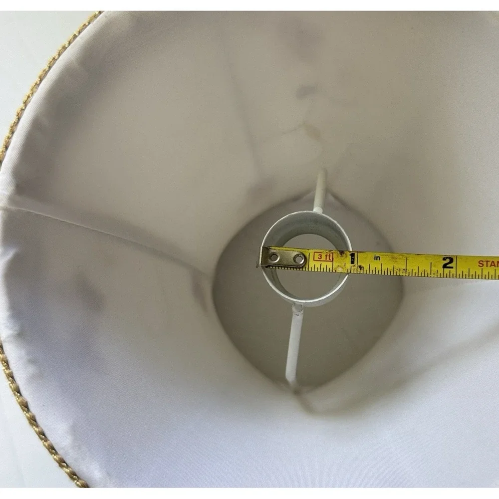 Set Of 5 Chandelier Floral Embroidered Chanting Lamp‎ Shades Cream Bell Shape